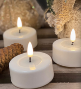 DELUXE Bougie à réchaud LED crème 6.1x4.5 - (RF-0117-1)